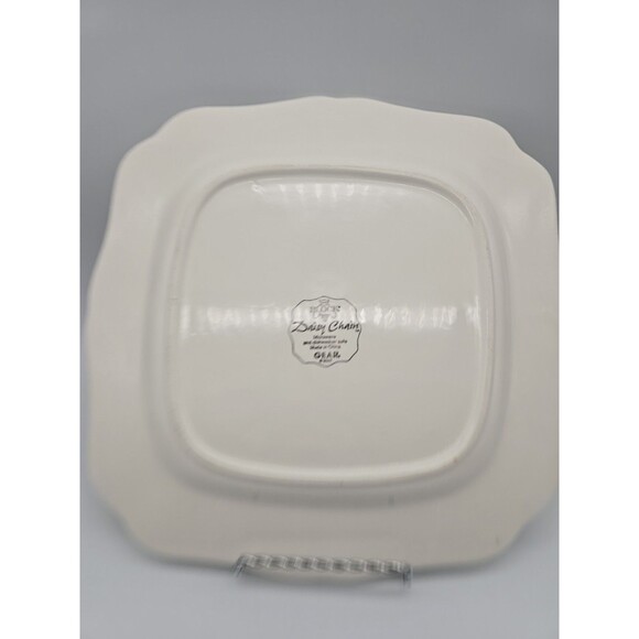 Block 2001 Daisy Chain 10.5" Dinner Plate Yellow & Light Blue with White Daises - Picture 2 of 8